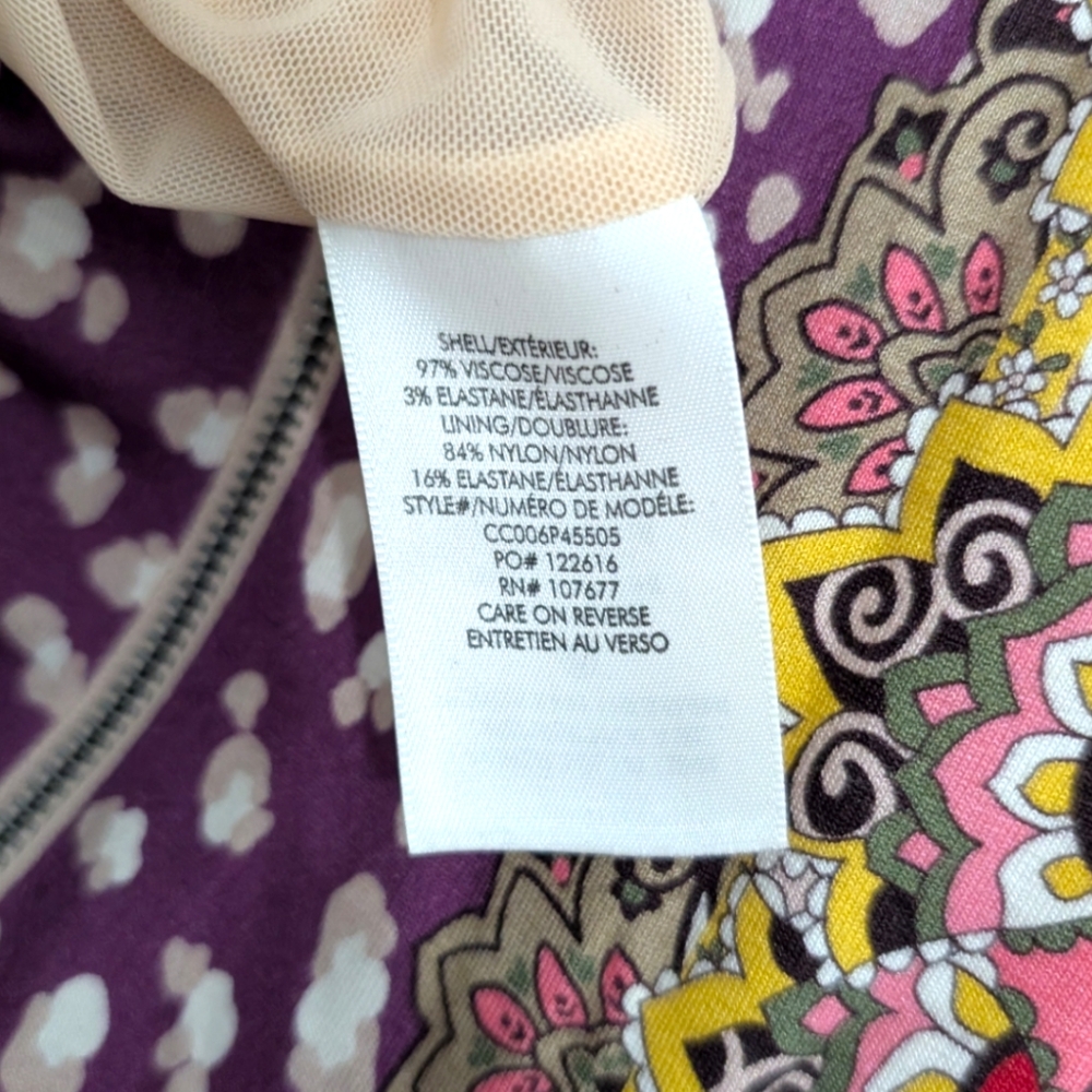 Alice + Olivia Purple Multi-Print Midi Dress - Picture 9 of 11